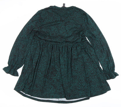 New Look Women’s Green Animal Print Skater Dress Size 12