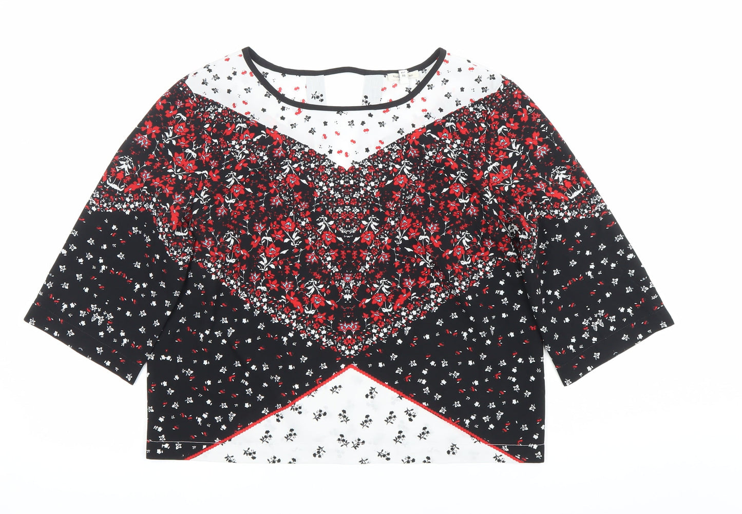 Womens UK Size 10 River Island Multicoloured Cropped Blouse