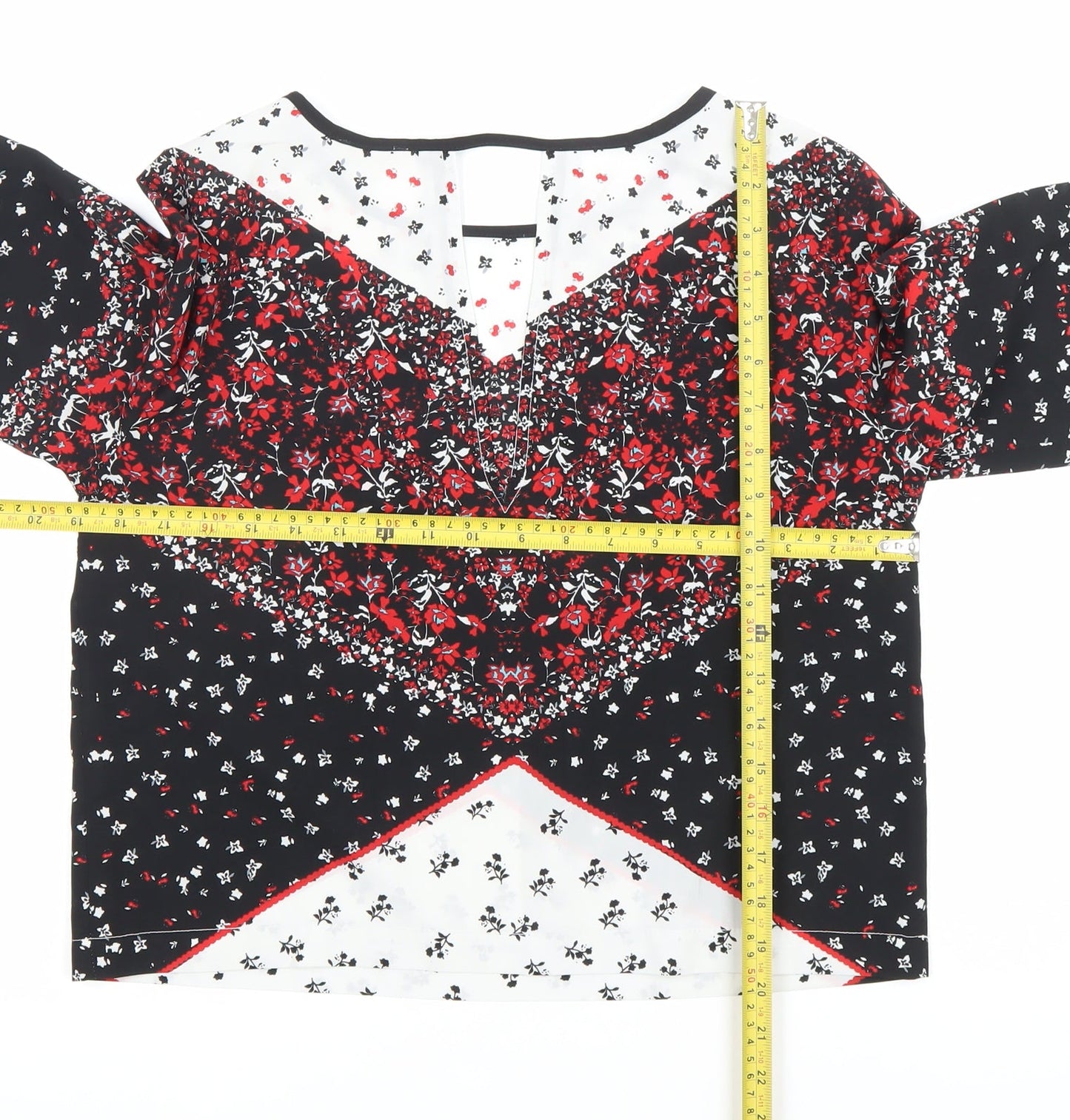 Womens UK Size 10 River Island Multicoloured Cropped Blouse