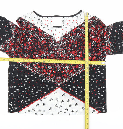 Womens UK Size 10 River Island Multicoloured Cropped Blouse