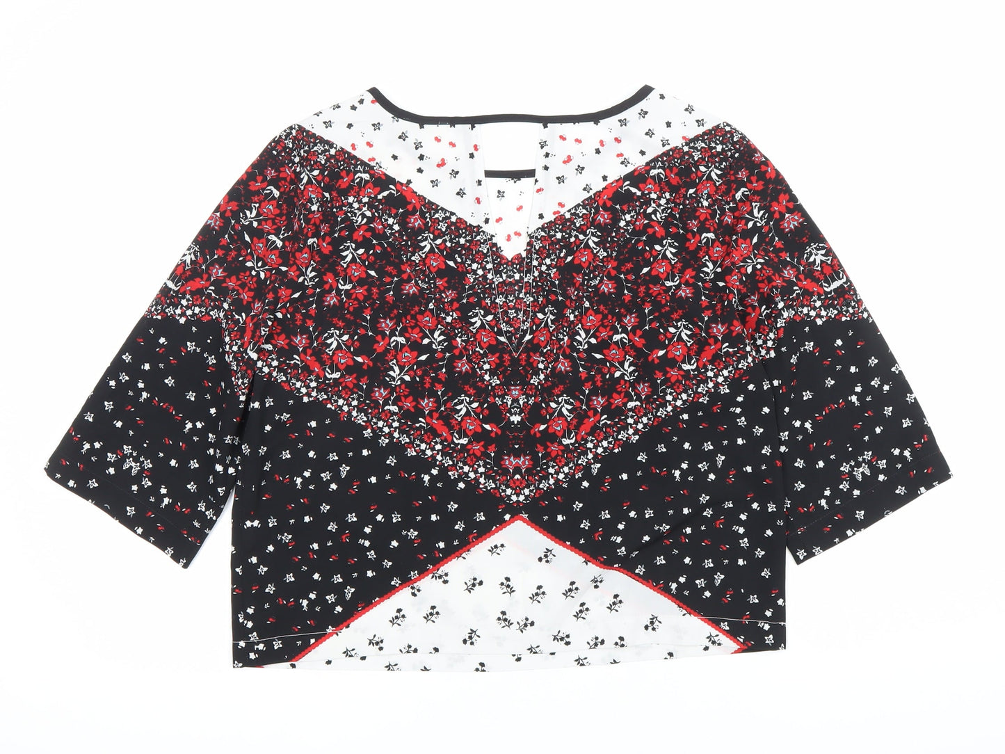 Womens UK Size 10 River Island Multicoloured Cropped Blouse