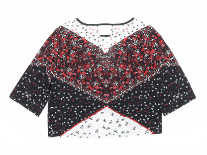 Womens UK Size 10 River Island Multicoloured Cropped Blouse