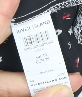 Womens UK Size 10 River Island Multicoloured Cropped Blouse