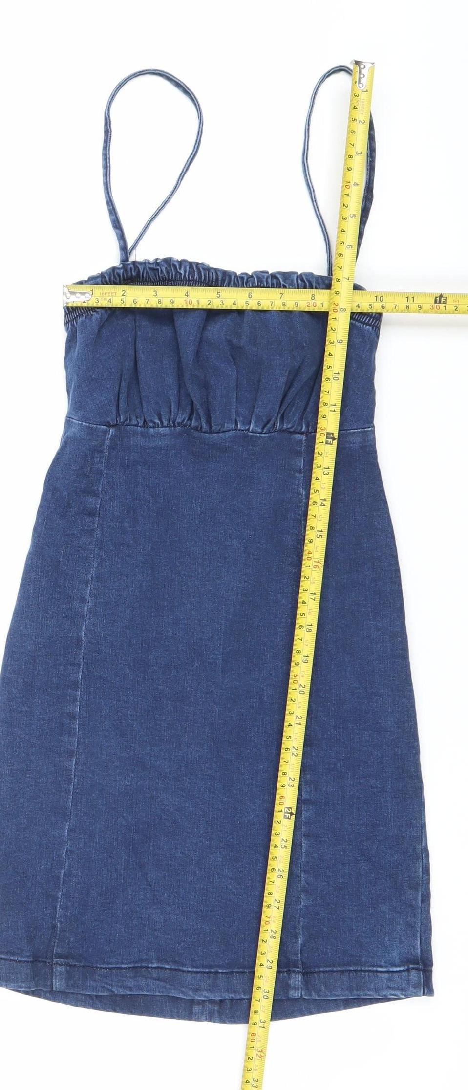 Denim Co Women’s Blue Slip Dress Size 8 Strappy Casual Summer