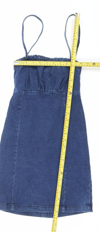 Denim Co Women’s Blue Slip Dress Size 8 Strappy Casual Summer