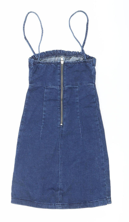 Denim Co Women’s Blue Slip Dress Size 8 Strappy Casual Summer