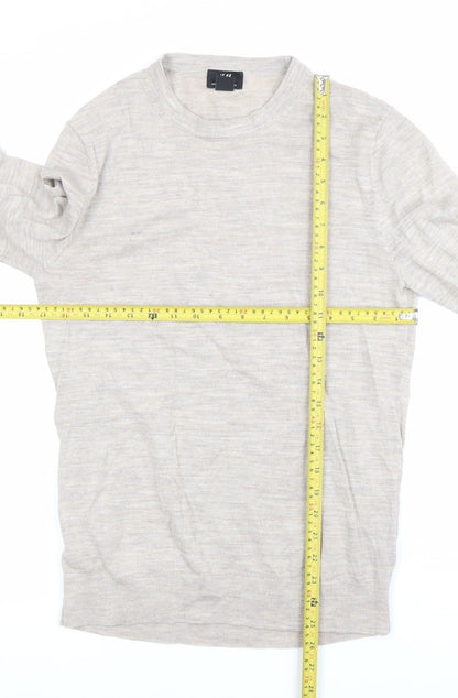 H&M Men’s Beige Wool Blend Crew Neck Jumper Size S