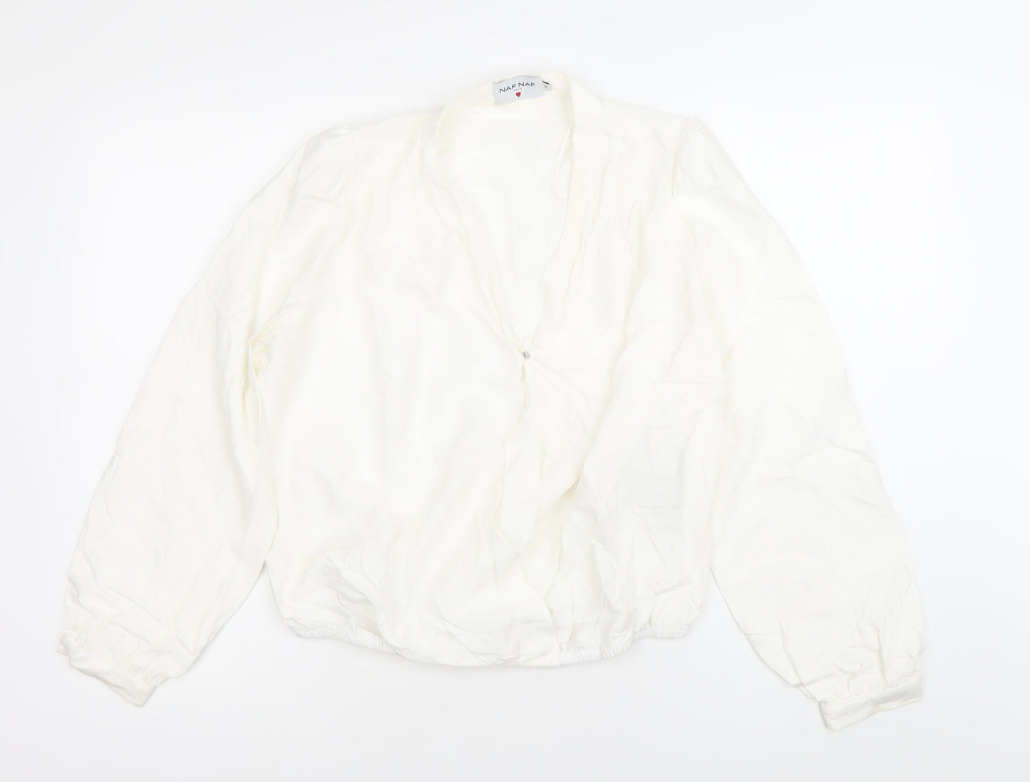 Womens UK Size 12 NAF NAF White Wrap Blouse