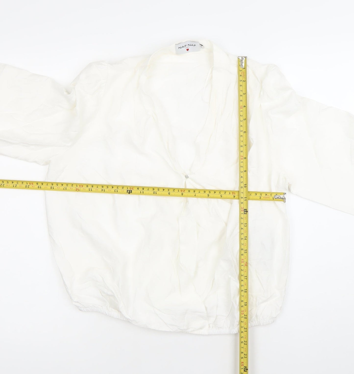 Womens UK Size 12 NAF NAF White Wrap Blouse