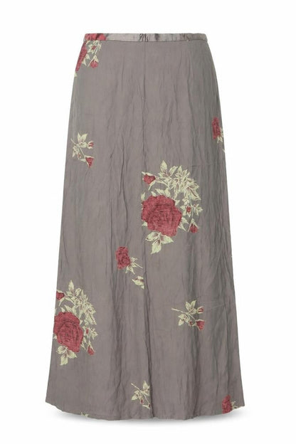 Marc O'Polo Women Brown Floral Midi A-Line Skirt Size 10 Viscose