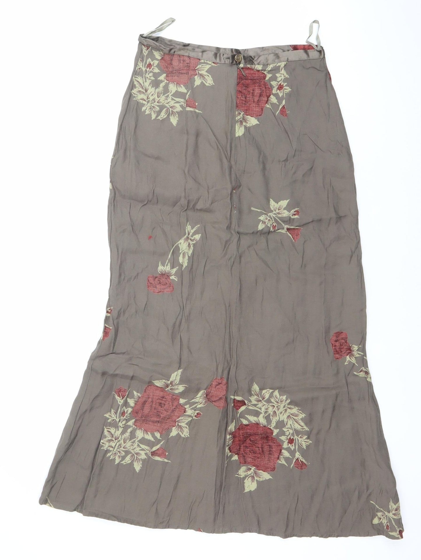 Marc O'Polo Women Brown Floral Midi A-Line Skirt Size 10 Viscose