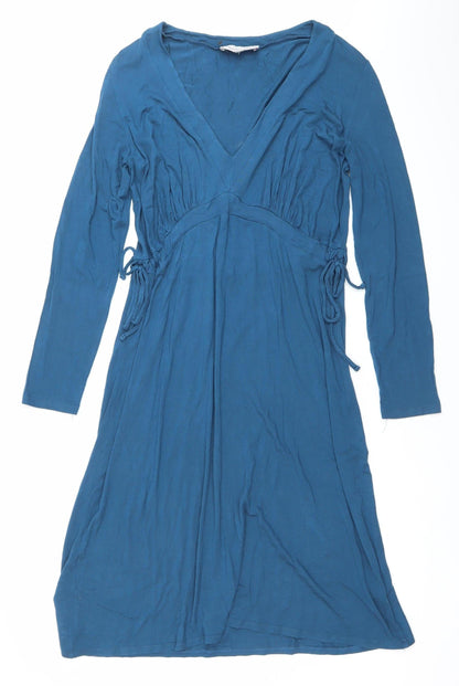 Pepperberry Women’s Blue Viscose Wrap Dress Size 12 Long Sleeve