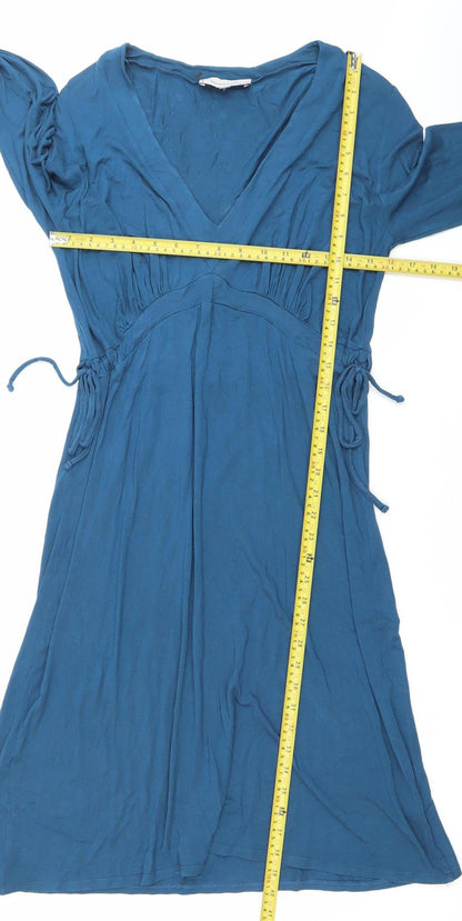 Pepperberry Women’s Blue Viscose Wrap Dress Size 12 Long Sleeve