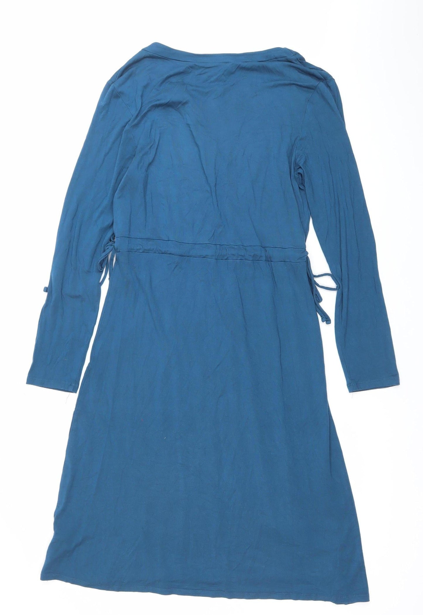 Pepperberry Women’s Blue Viscose Wrap Dress Size 12 Long Sleeve