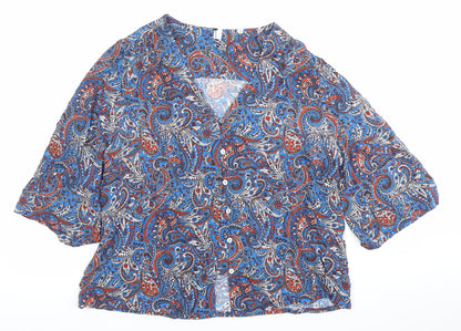 Womens UK Size 12 AND/OR Multicoloured Tunic Button-Up