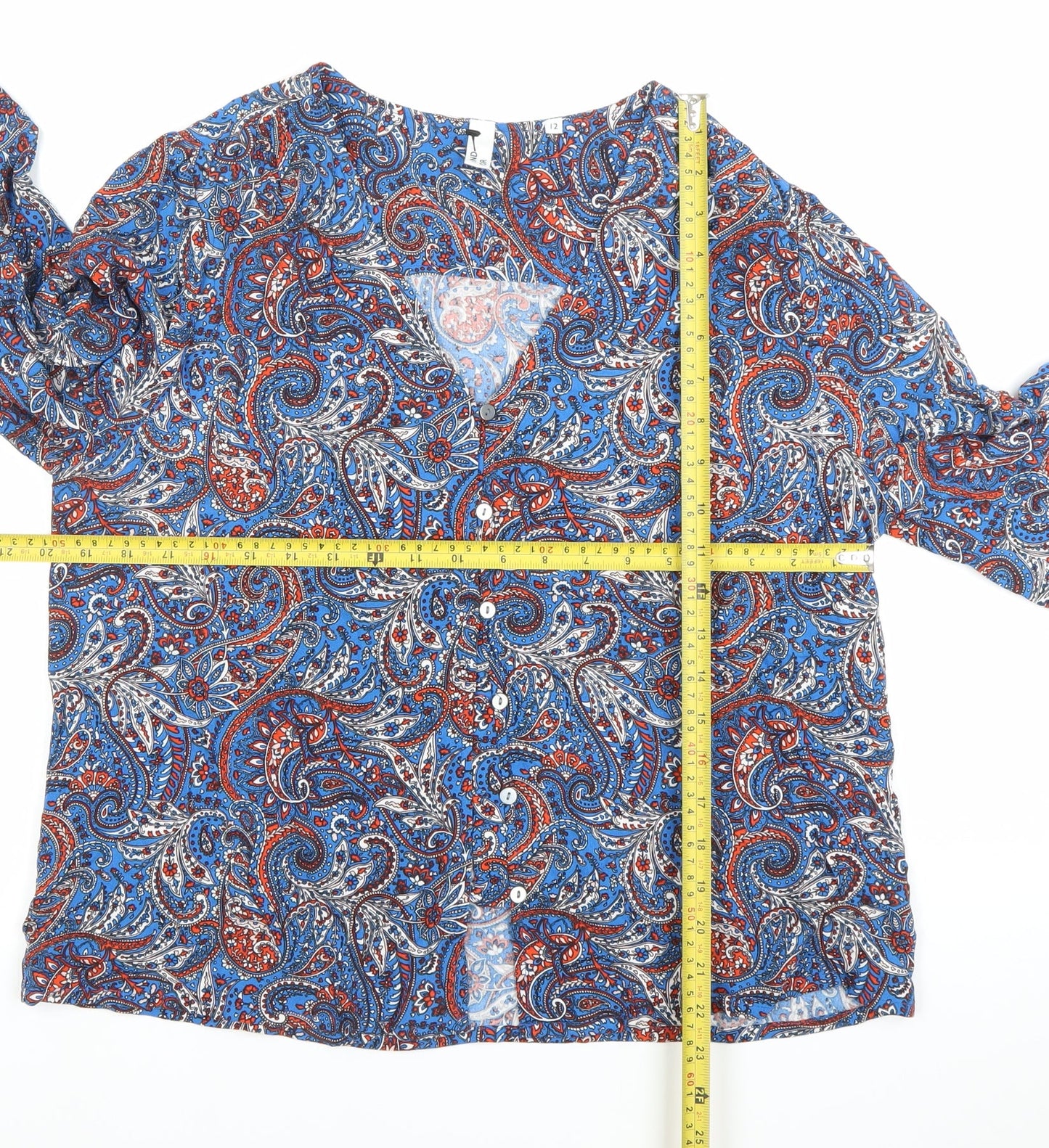 Womens UK Size 12 AND/OR Multicoloured Tunic Button-Up