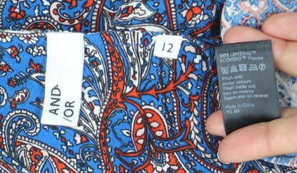 Womens UK Size 12 AND/OR Multicoloured Tunic Button-Up