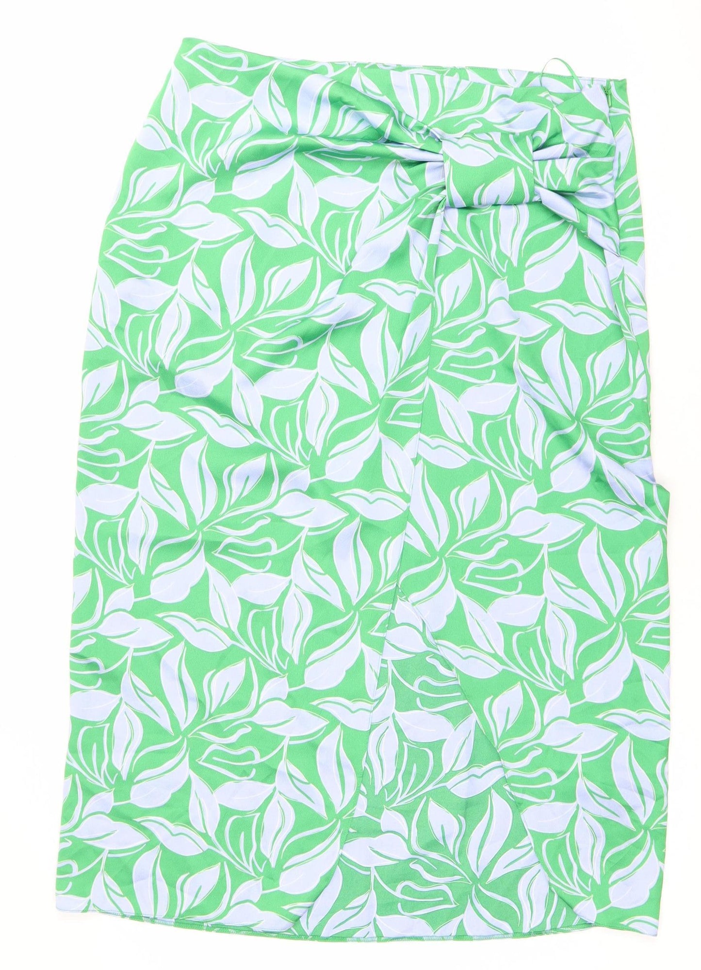 New Look Women’s Green Floral Pencil Skirt Size 16 Knee Length