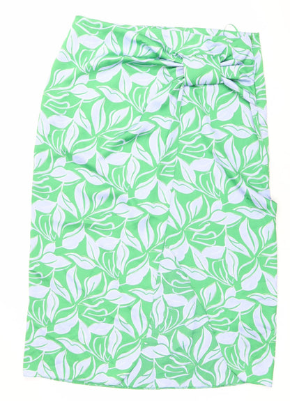 New Look Women’s Green Floral Pencil Skirt Size 16 Knee Length