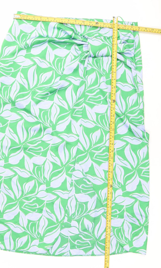 New Look Women’s Green Floral Pencil Skirt Size 16 Knee Length