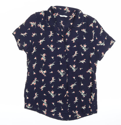 Womens UK Size 8 Marks and Spencer Blue Classic Button-Up