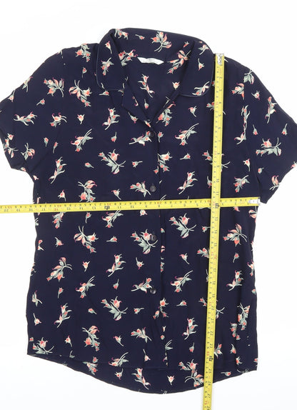Womens UK Size 8 Marks and Spencer Blue Classic Button-Up