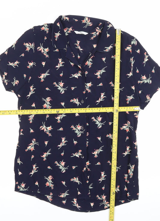 Womens UK Size 8 Marks and Spencer Blue Classic Button-Up