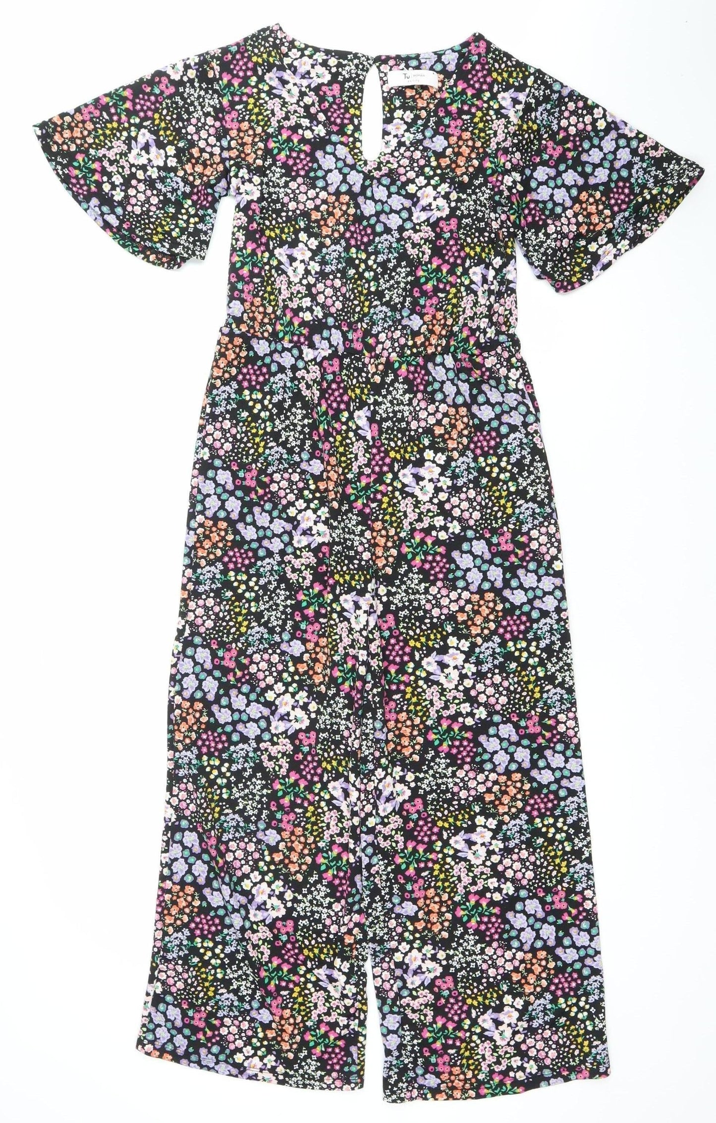 TU Women’s Multicoloured Floral Wide Leg Jumpsuit Size 4