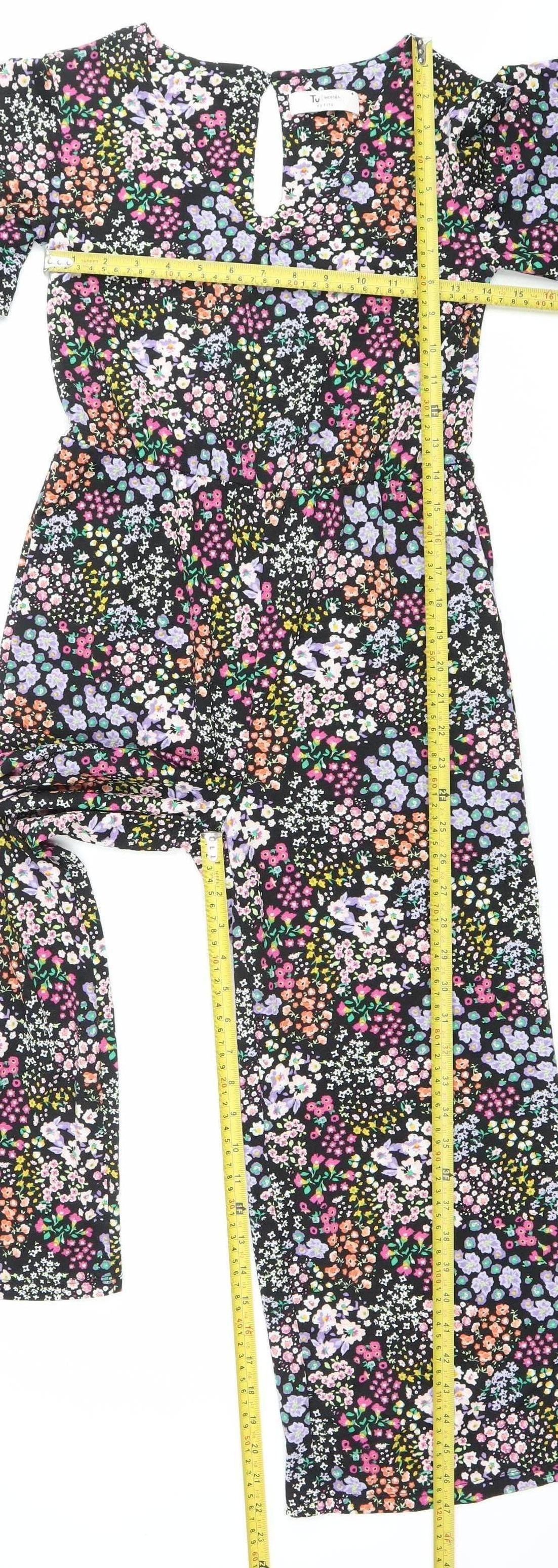 TU Women’s Multicoloured Floral Wide Leg Jumpsuit Size 4