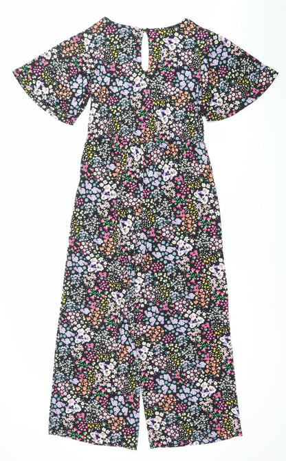 TU Women’s Multicoloured Floral Wide Leg Jumpsuit Size 4
