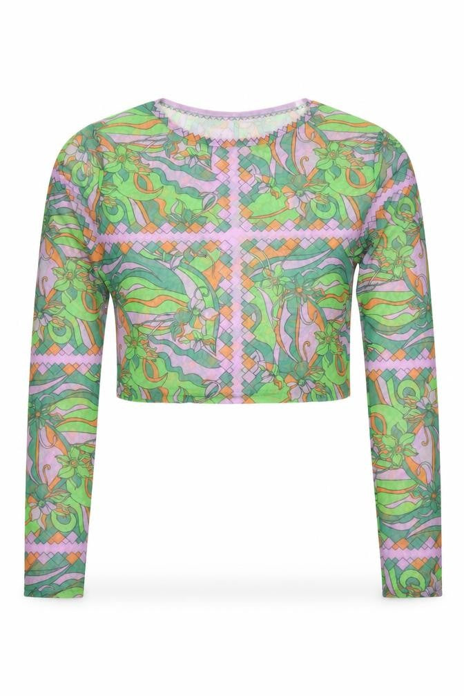 Womens UK Size 10 PRETTYLITTLETHING Multicoloured Cropped Blouse