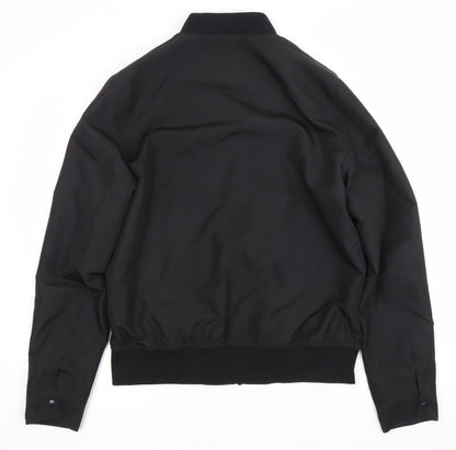 ASOS Men Black Bomber Jacket Size M 38-40" Regular Fit Polyester