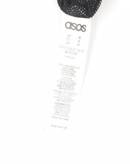 ASOS Men Black Bomber Jacket Size M 38-40" Regular Fit Polyester