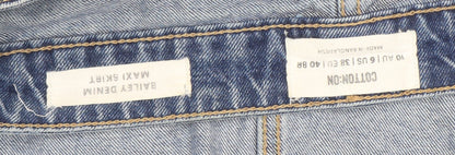 Cotton On Women’s Blue Denim Maxi Skirt Size 10 Casual Pockets