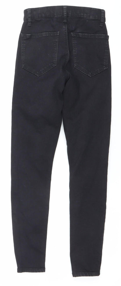 Topshop Womens Black Skinny Distressed Jeans W25 L28 Size 8