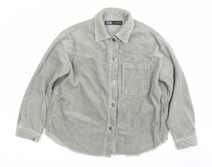 Womens UK Size XS Zara Green Basic Jacket