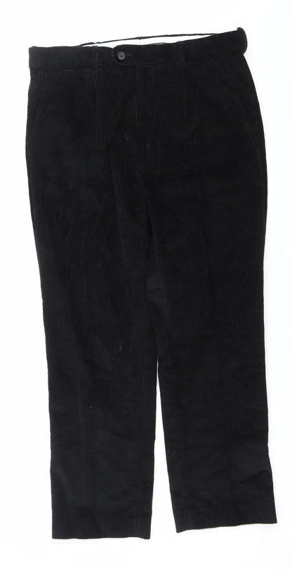 Peter Christian Men’s Black Corduroy Trousers 34W 27L Cotton Straight