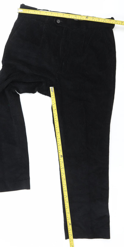 Peter Christian Men’s Black Corduroy Trousers 34W 27L Cotton Straight