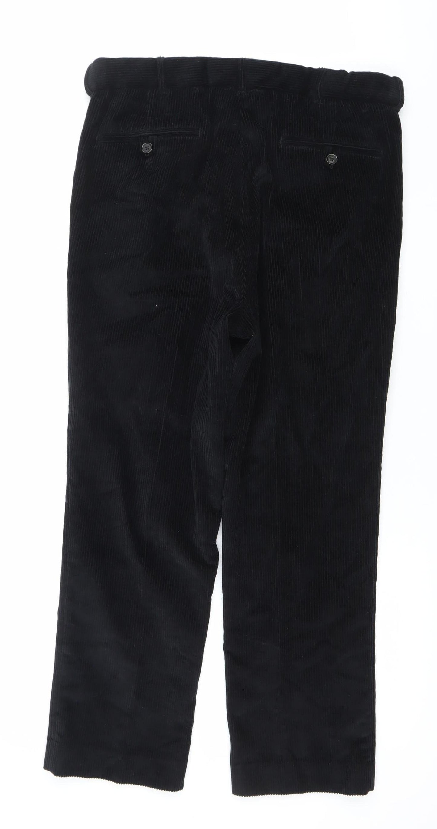Peter Christian Men’s Black Corduroy Trousers 34W 27L Cotton Straight