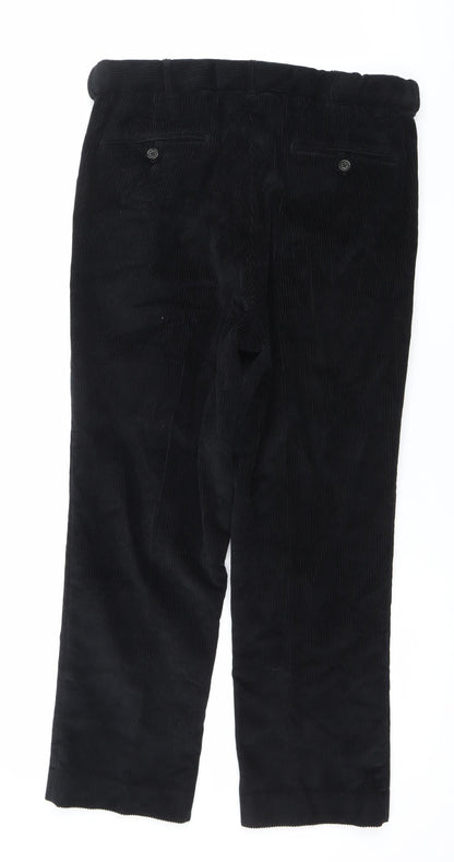 Peter Christian Men’s Black Corduroy Trousers 34W 27L Cotton Straight