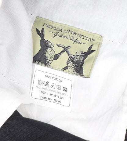 Peter Christian Men’s Black Corduroy Trousers 34W 27L Cotton Straight