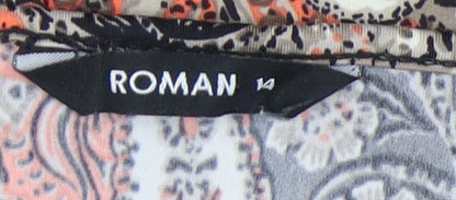 Womens UK Size 14 Roman Multicoloured Basic T-Shirt