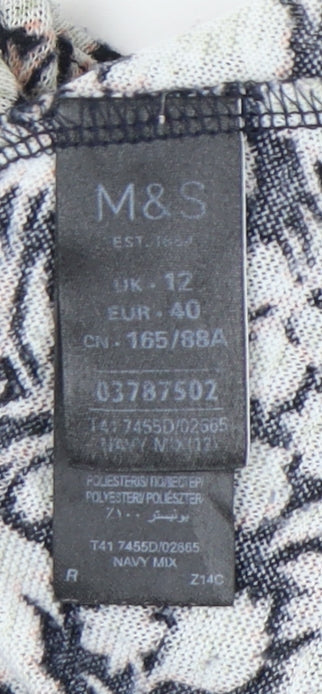 Womens UK Size 12 Marks and Spencer Multicoloured Tunic Blouse