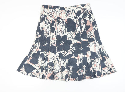 Papaya Women’s Multicoloured Floral A-Line Linen Skirt Size 14
