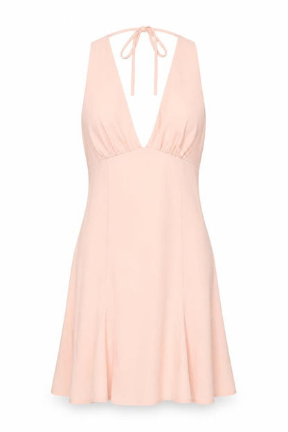 Cider Women Pink Halter Slip Dress Size S Short Backless