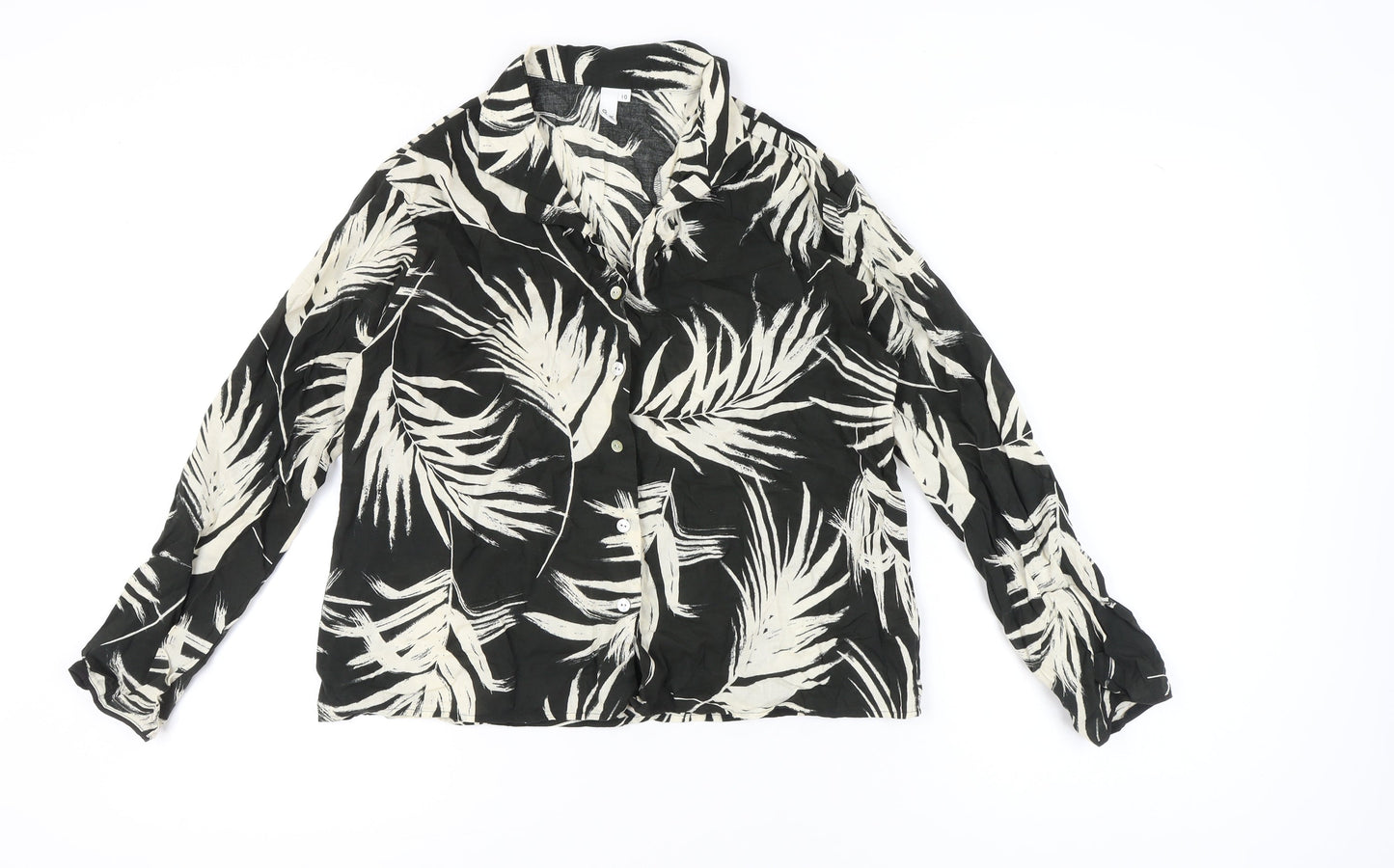 Womens UK Size 10 AND/OR Black Classic Button-Up
