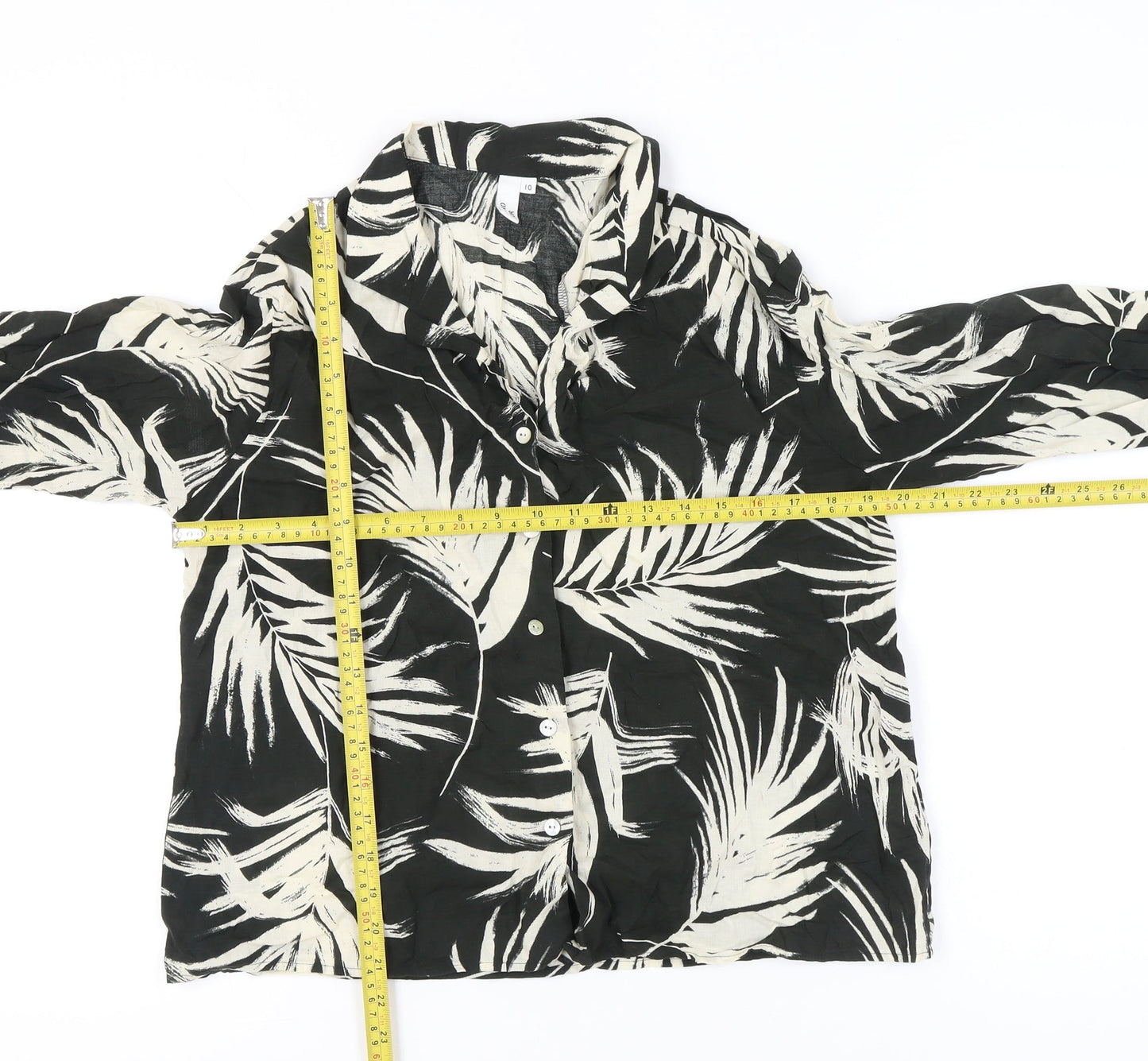 Womens UK Size 10 AND/OR Black Classic Button-Up