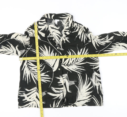 Womens UK Size 10 AND/OR Black Classic Button-Up