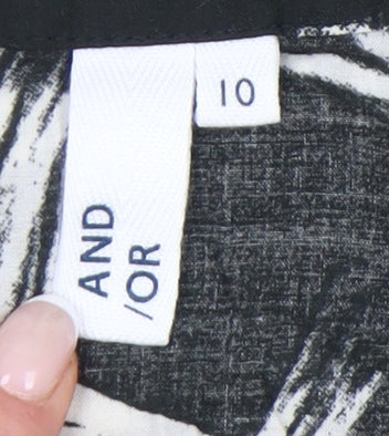Womens UK Size 10 AND/OR Black Classic Button-Up
