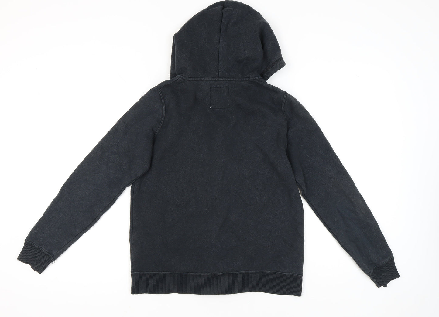 Hollister Womens Black Hoodie M Full Zip Logo Casual Cotton Blend